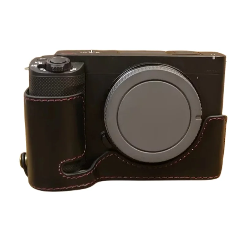 Para Sony ZV-E1 PU Leather Camera Bottom Case Half Body Anti-scratch Cover with Battery Opening - Black