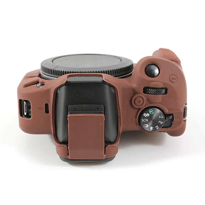 For Canon EOS R50 Soft Silicone Anti-drop Case Camera Protective Cover - Coffee