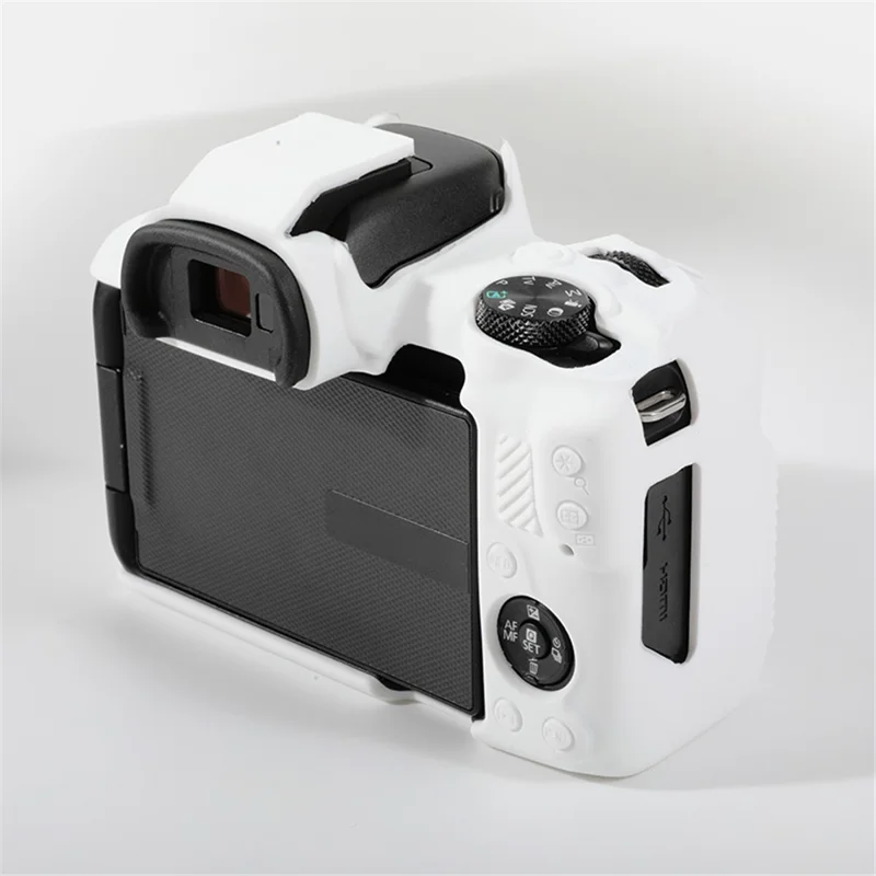 Pour Canon EOS R50 Étui de protection en silicone souple anti-chute - Blanc