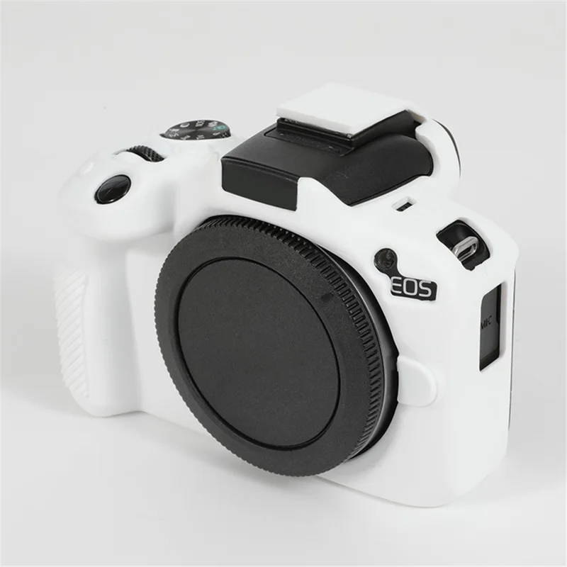 Pour Canon EOS R50 Étui de protection en silicone souple anti-chute - Blanc