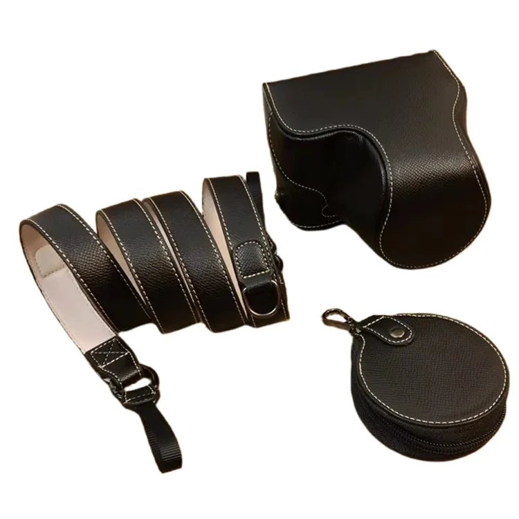Per Sony ZV-E1 PU Leather Camera Bag Battery Opening Protective Case with Small Bag - Nero