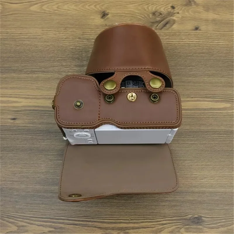 حقيبة كاميرا قابلة للفصل من جلد البولي يوريثان للحصول على فتحة بطارية للكاميرا سوني ZV-E1 مع حقيبة عدسة - أخضر