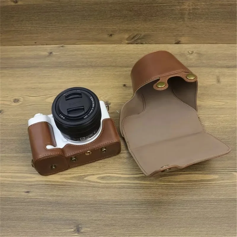 حقيبة كاميرا قابلة للفصل من جلد البولي يوريثان للحصول على فتحة بطارية للكاميرا سوني ZV-E1 مع حقيبة عدسة - أخضر