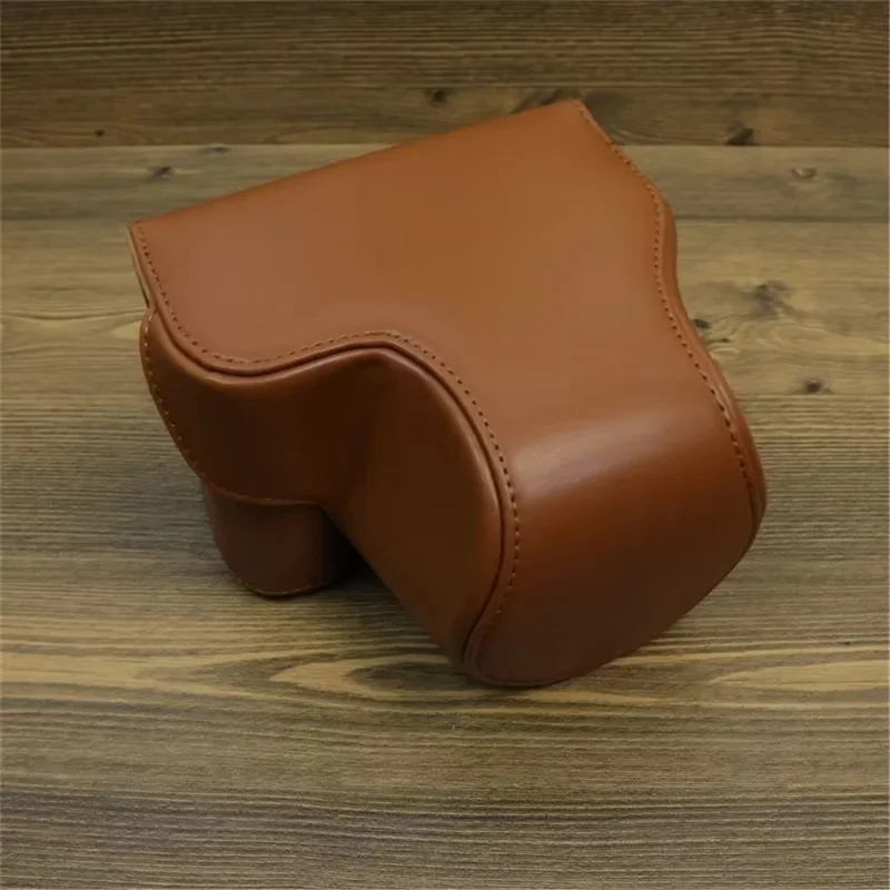 PU Leather Case for Sony ZV-E1 Camera Protector Anti-Scratch Anti-Drop Cover Set with Strap - Light Brown