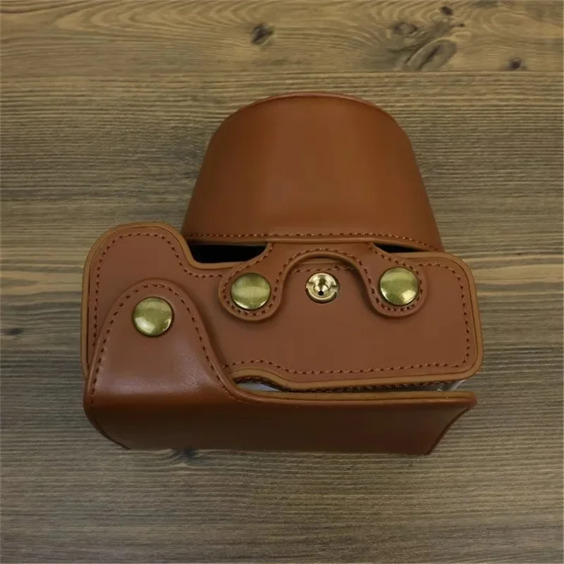 PU Leather Case for Sony ZV-E1 Camera Protector Anti-Scratch Anti-Drop Cover Set with Strap - Light Brown