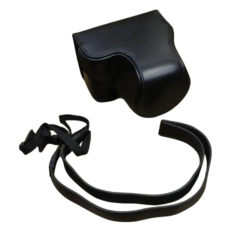 PU-Ledertasche für Sony ZV-E1-Kamera, Schutzabdeckung, kratzfest, stoßfest, Set mit Trageriemen - Schwarz