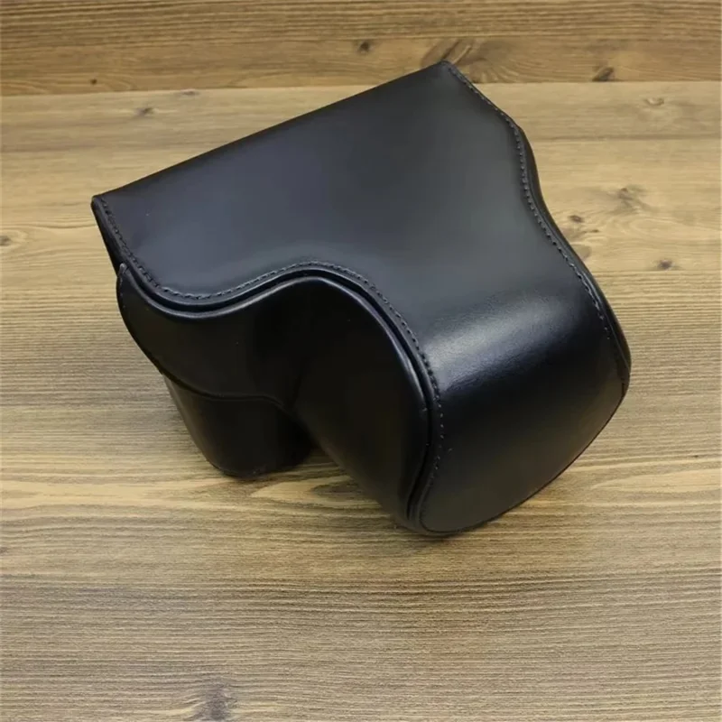 PU-Ledertasche für Sony ZV-E1-Kamera, Schutzabdeckung, kratzfest, stoßfest, Set mit Trageriemen - Schwarz