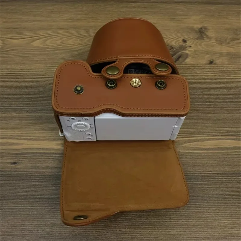 PU-Ledertasche für Sony ZV-E1-Kamera, Schutzabdeckung, kratzfest, stoßfest, Set mit Trageriemen - Schwarz