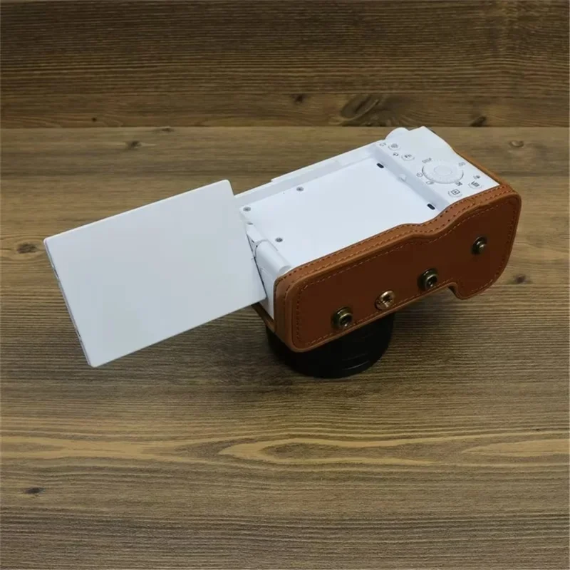 Étui en cuir PU pour caméra Sony ZV-E1 Protecteur Anti-rayures Anti-chutes Ensemble avec dragonne - Vert