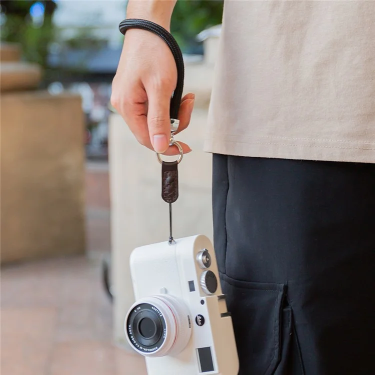 JN-JS SLR Camera Hand Strap Camera Carrying Lanyard Anti-lost Cotton Wrist Rope - Black