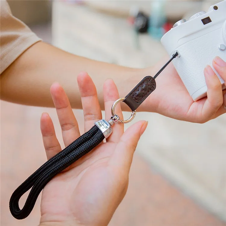 JN-JS SLR Camera Hand Strap Camera Carrying Lanyard Anti-lost Cotton Wrist Rope - Black