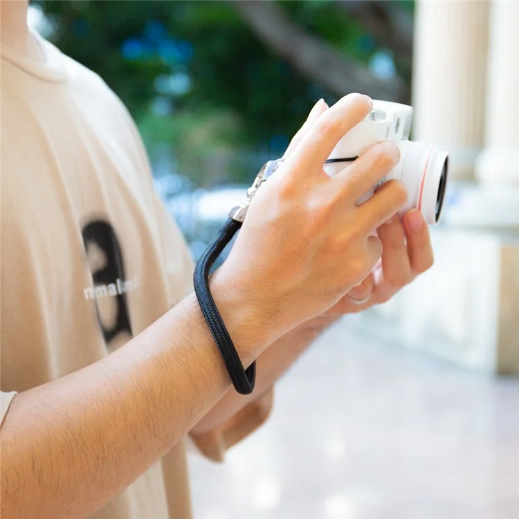 JN-JS SLR Camera Hand Strap Camera Carrying Lanyard Anti-lost Cotton Wrist Rope - Black