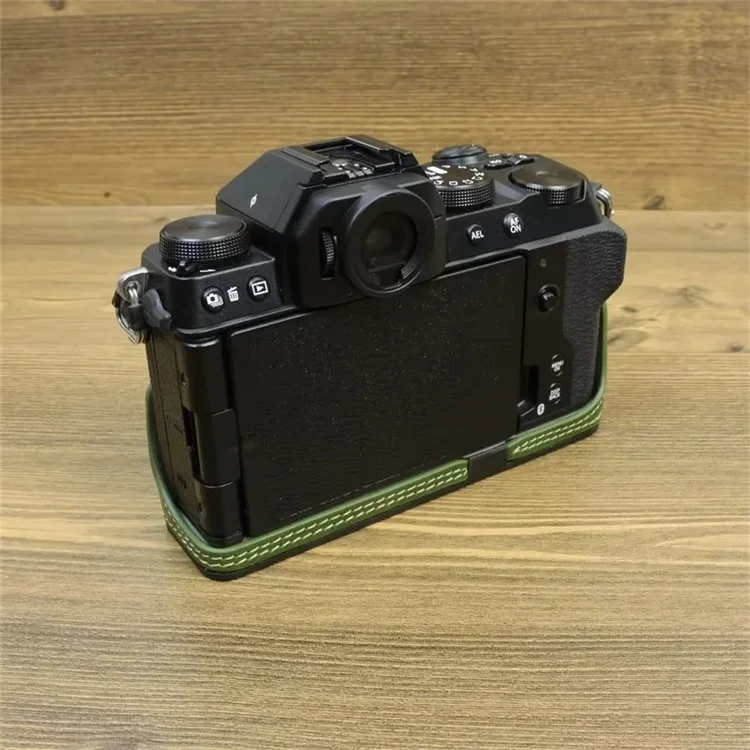 Pour Fujifilm X-S20 Étui de protection en cuir PU anti-rayures pour le bas du boîtier de l'appareil photo, facile à remplacer la batterie - Vert