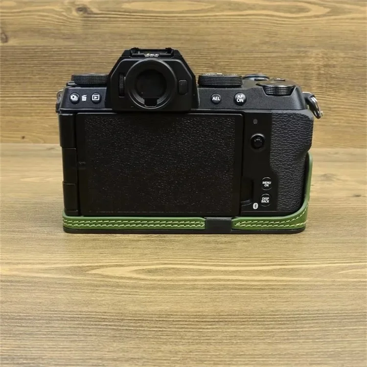 Pour Fujifilm X-S20 Étui de protection en cuir PU anti-rayures pour le bas du boîtier de l'appareil photo, facile à remplacer la batterie - Vert