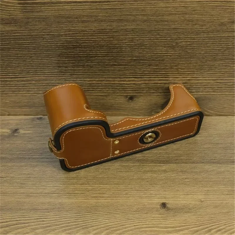 For Fujifilm X-S20 Anti-Scratch PU Leather Camera Bottom Cover Half Body Case Easy to Replace Battery - Brown