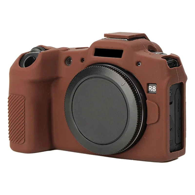 For Canon EOS R8 Camera Protector Anti-Scratch Sleeve Silicone Case Drop Protection Cover - Coffee