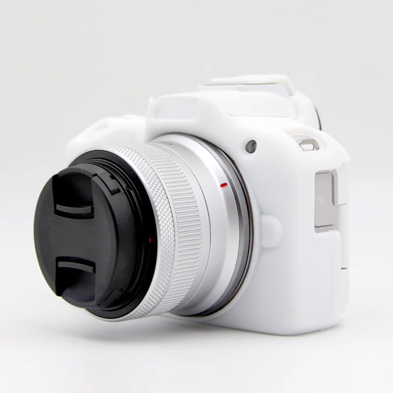 For Canon EOS R50 Camera Protective Cover Soft Silicone Anti-collision Sleeve - White