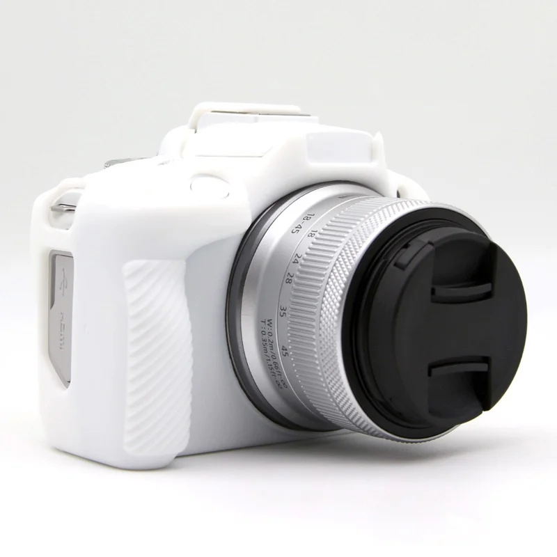 For Canon EOS R50 Camera Protective Cover Soft Silicone Anti-collision Sleeve - White