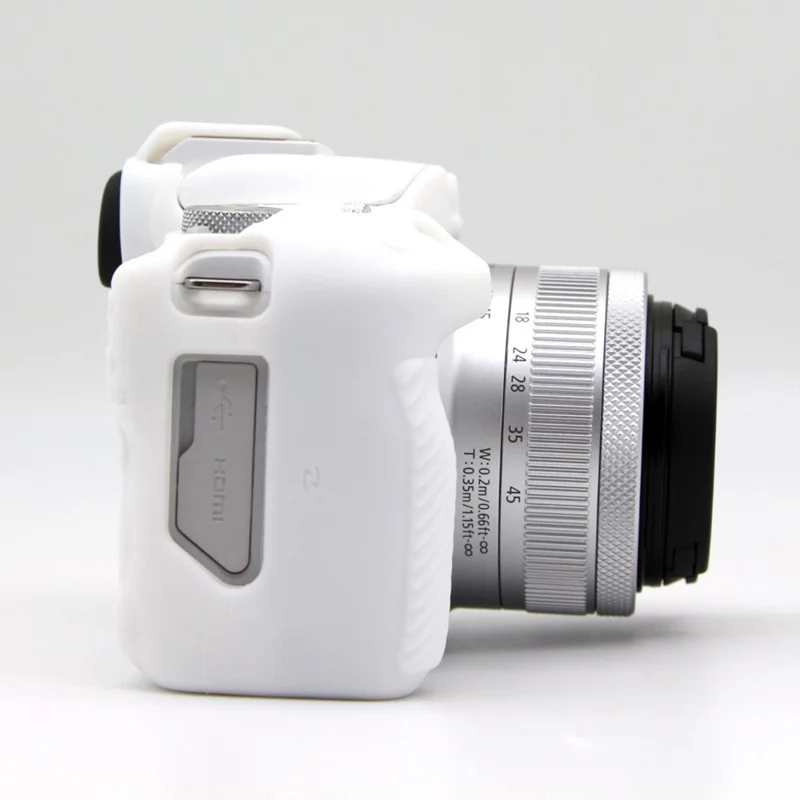 For Canon EOS R50 Camera Protective Cover Soft Silicone Anti-collision Sleeve - White