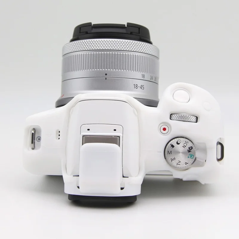 For Canon EOS R50 Camera Protective Cover Soft Silicone Anti-collision Sleeve - White