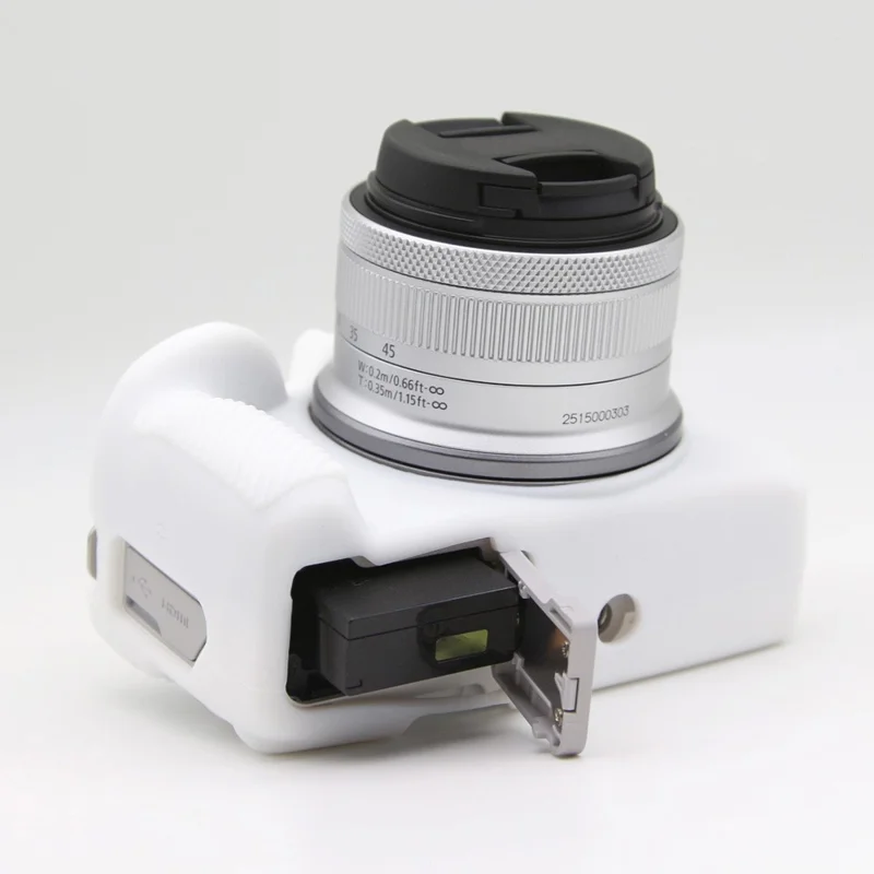 For Canon EOS R50 Camera Protective Cover Soft Silicone Anti-collision Sleeve - White