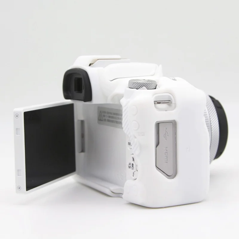 For Canon EOS R50 Camera Protective Cover Soft Silicone Anti-collision Sleeve - White