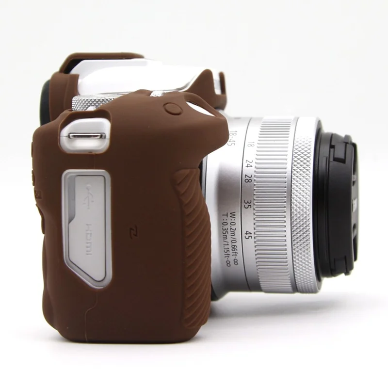 For Canon EOS R50 Camera Protective Cover Soft Silicone Anti-collision Sleeve - Coffee