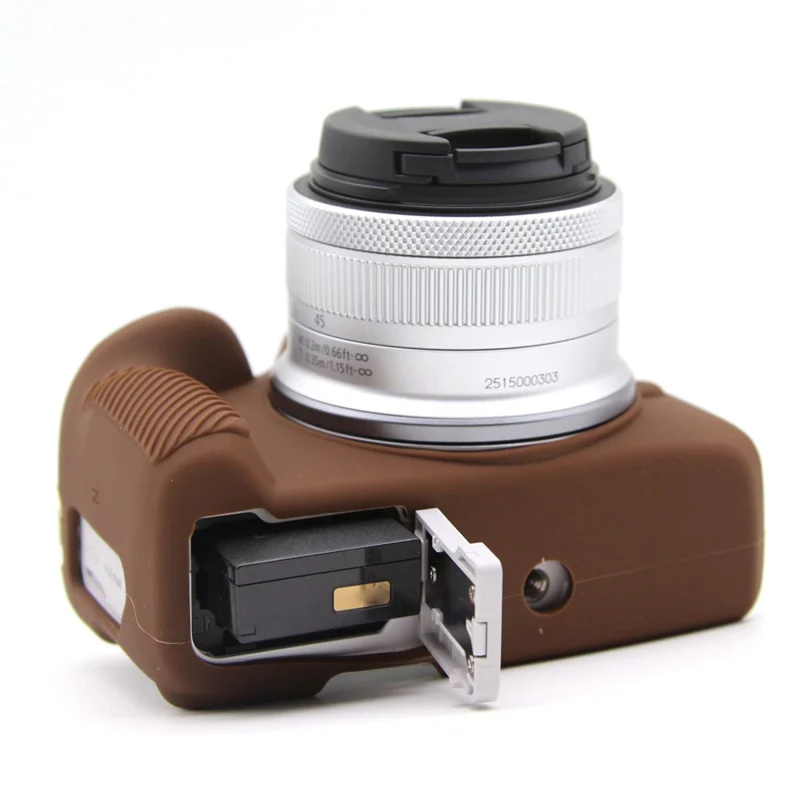 For Canon EOS R50 Camera Protective Cover Soft Silicone Anti-collision Sleeve - Coffee