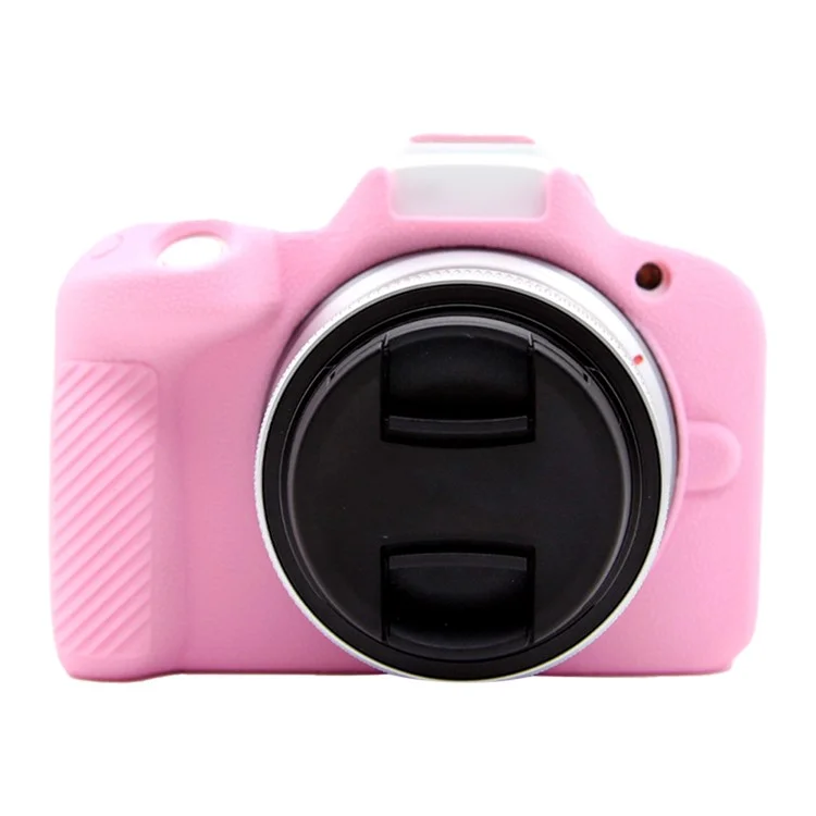 Para Canon EOS R50 Litchi Texture Protective Cover Soft Silicone Camera Anti-drop Sleeve - Pink