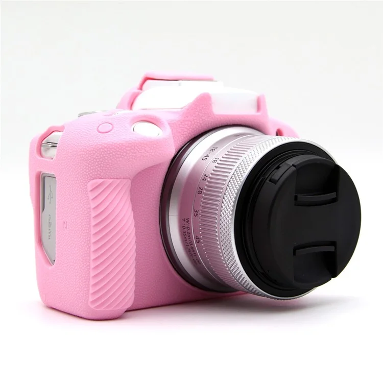 Para Canon EOS R50 Litchi Texture Protective Cover Soft Silicone Camera Anti-drop Sleeve - Pink