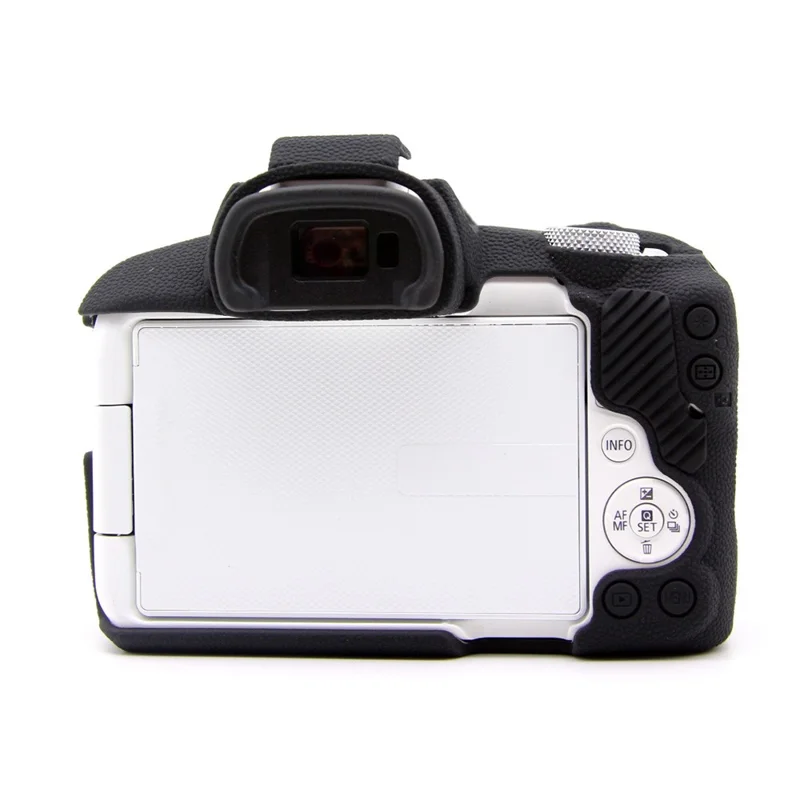 For Canon EOS R50 Litchi Texture Protective Cover Soft Silicone Camera Anti-drop Sleeve - Black