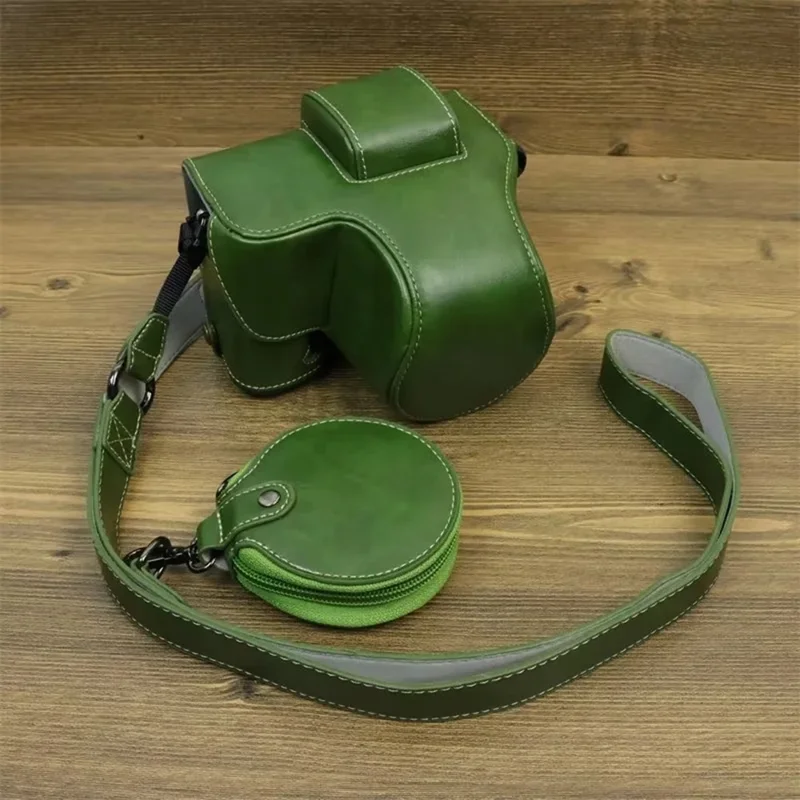 For Fujifilm X-S20 Detachable PU Leather Camera Bag Battery Opening Anti-scratch Case with Lens Bag - Green