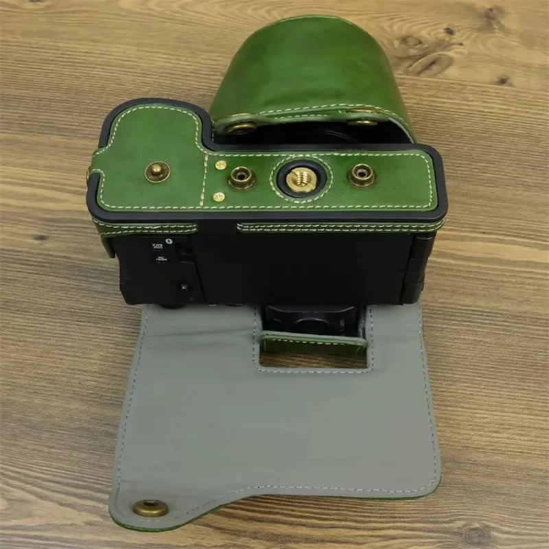 For Fujifilm X-S20 Detachable PU Leather Camera Bag Battery Opening Anti-scratch Case with Lens Bag - Green