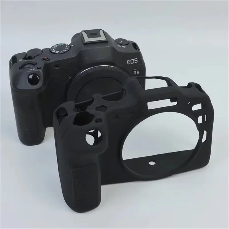 Per il caso Canon EOS R8 Copertura protettiva della fotocamera in silicone resistente ai graffi - Nero