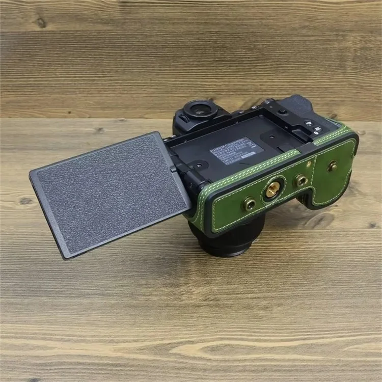 For Fujifilm X-S20 PU Leather Camera Bag Battery Opening Anti-drop Case with Shoulder Strap - Green