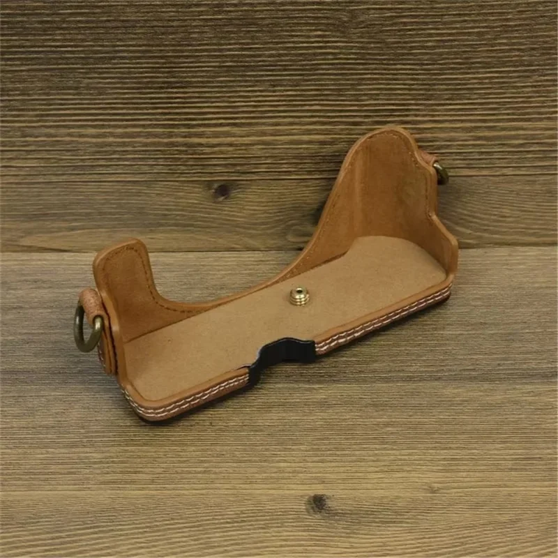 For Canon PowerShot G7 X Mark II / G7 X Mark III Camera Case PU Leather Camera Cover with Shoulder Strap - Brown