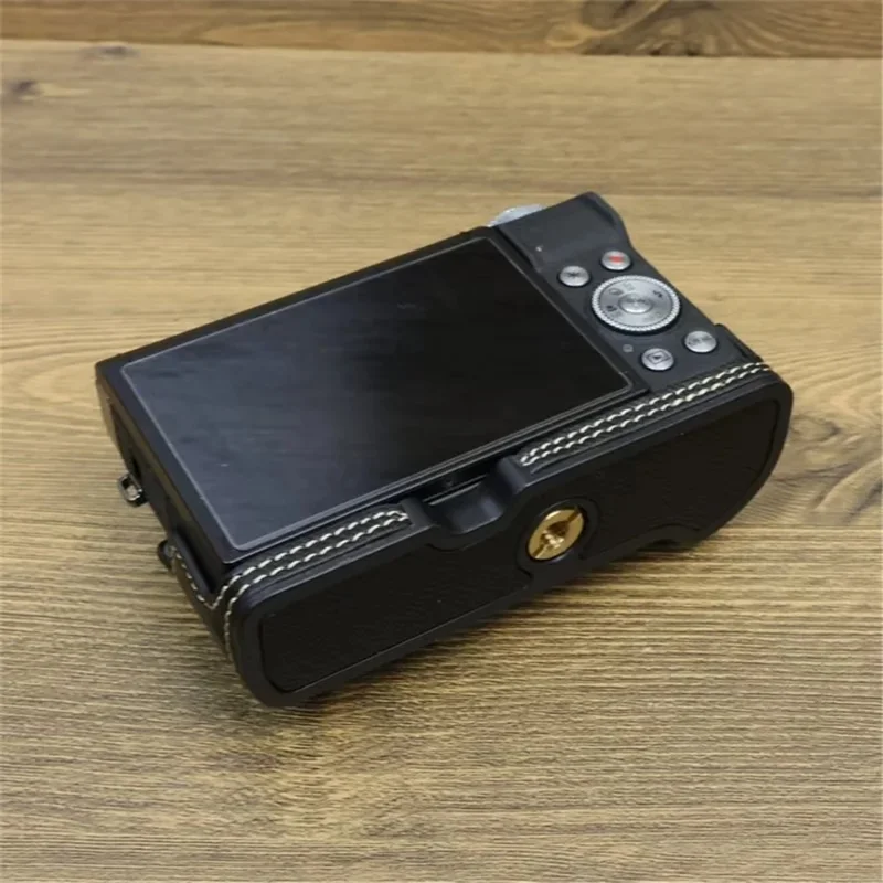 For Canon PowerShot G7 X Mark II / G7 X Mark III Leather Camera Case Half Body Protective Cover - Black