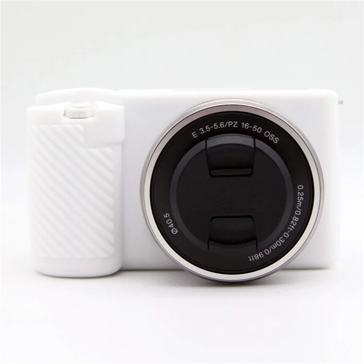 Capa de proteção à prova de pó para câmera Sony ZV-E10 Capa protetora de silicone antiderrapante - Branca