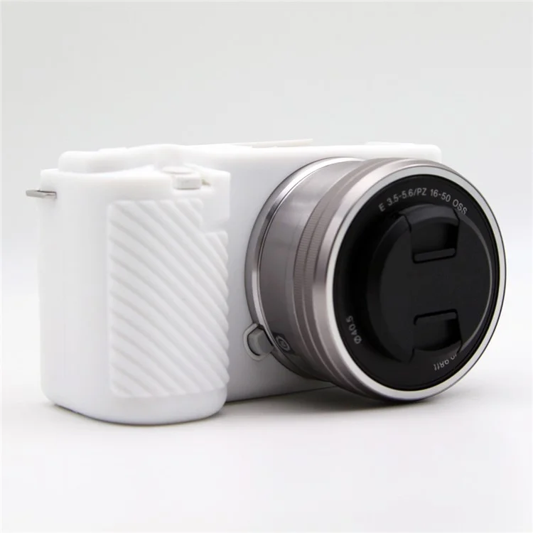 Capa de proteção à prova de pó para câmera Sony ZV-E10 Capa protetora de silicone antiderrapante - Branca