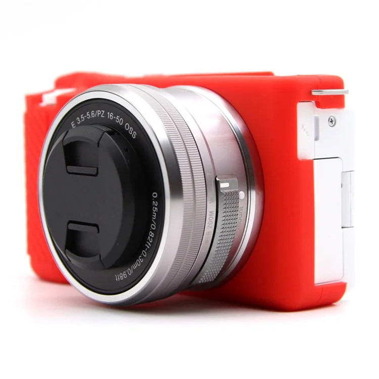 Dust-proof Sleeve for Sony ZV-E10 Camera Non-slip Silicone Cover Protective Case - Red