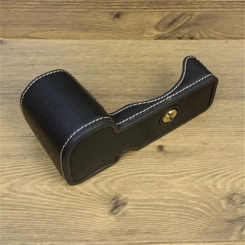 For Sony ZV-E10 PU Leather Camera Case Half Body Scratch Resistant Protective Cover - Black
