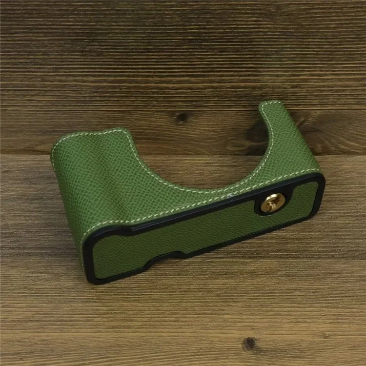 For Sony ZV-1 II / ZV-1F Camera Case PU Leather Half Body Protective Cover with Screw - Green