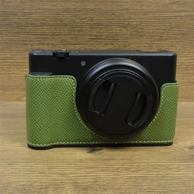 For Sony ZV-1 II / ZV-1F Camera Case PU Leather Half Body Protective Cover with Screw - Green