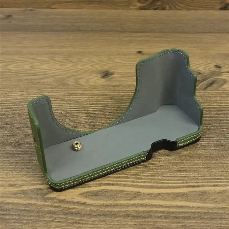 For Sony ZV-1 II / ZV-1F Camera Case PU Leather Half Body Protective Cover with Screw - Green