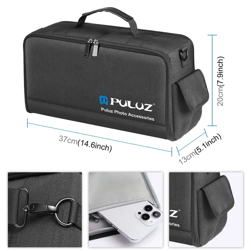 PULUZ PU5016B Digital Camera Handbag Crossbody Bag Padded Dividers SLR Camera Shoulder Bag