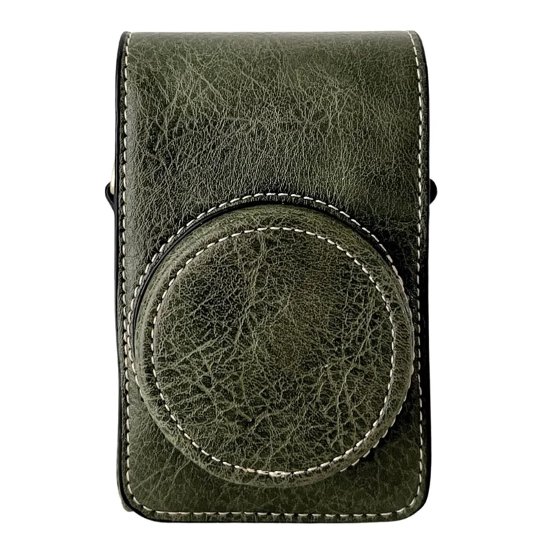 PU Leather Camera Bag for Canon / Sony / Ricoh / Panasonic Vintage Style Camera Case with Shoulder Strap - Green