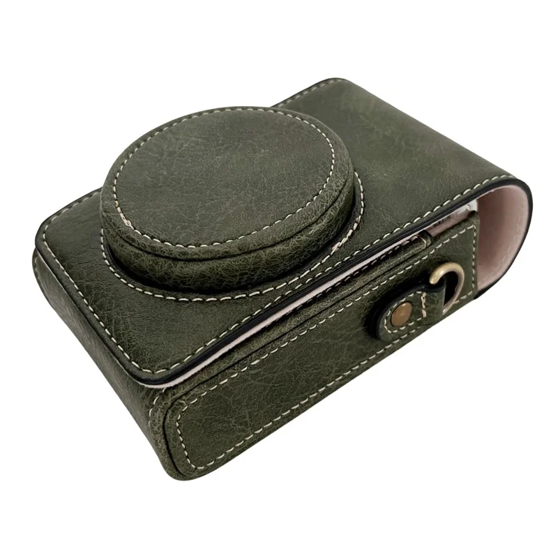 PU Leather Camera Bag for Canon / Sony / Ricoh / Panasonic Vintage Style Camera Case with Shoulder Strap - Green