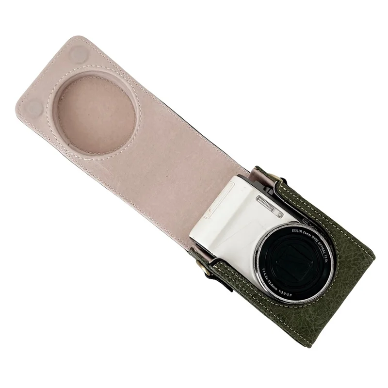 PU Leather Camera Bag for Canon / Sony / Ricoh / Panasonic Vintage Style Camera Case with Shoulder Strap - Green