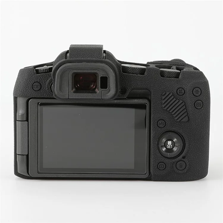For Canon EOS R8 Soft Silicone Anti-scratch Case Litchi Texture Camera Protective Cover - Black