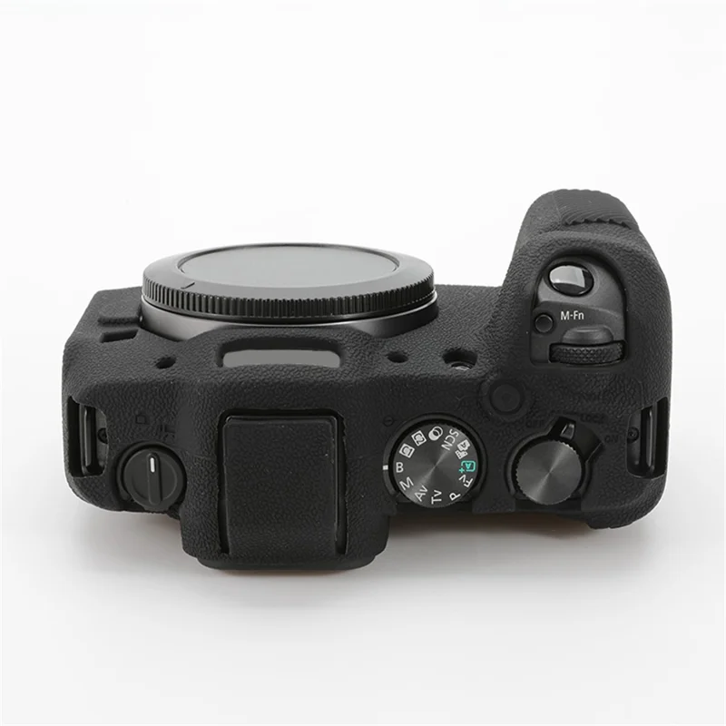 For Canon EOS R8 Soft Silicone Anti-scratch Case Litchi Texture Camera Protective Cover - Black